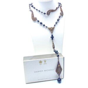 1990s Harvey Nichols Crystal Y-Necklace — 5 Feet of Pure Opera-Length Drama—EUC